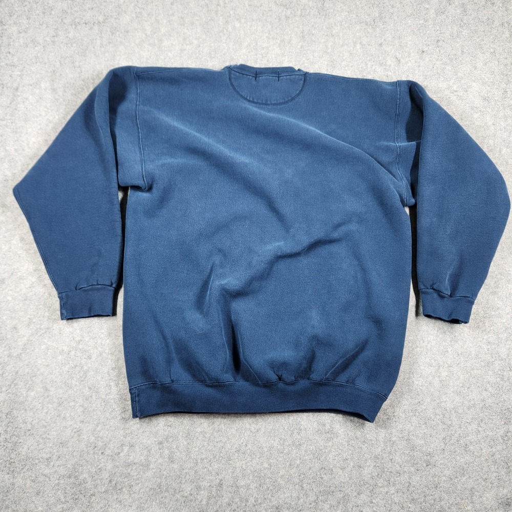 Vintage Eddie Bauer Sweatshirt Mens Medium Baggy 90s Blue Chicago Long Sleeve - Picture 8 of 11